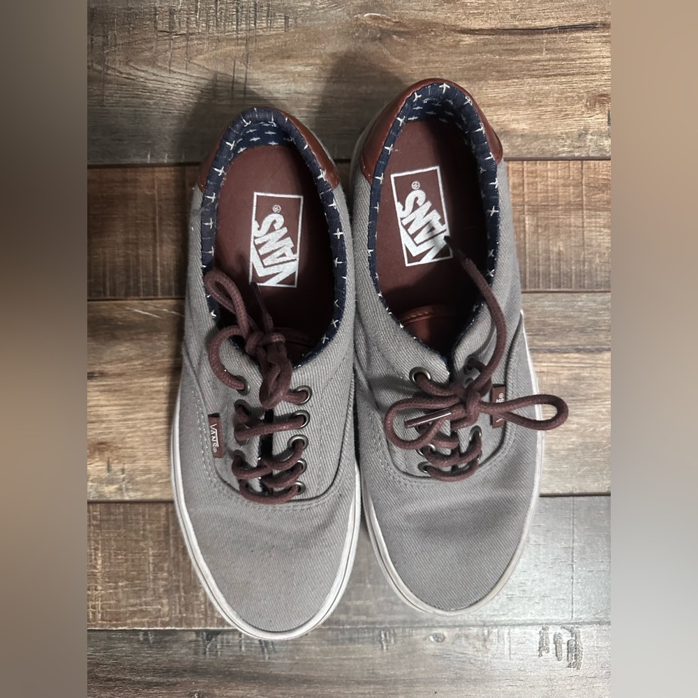 vans grey and leather brown
